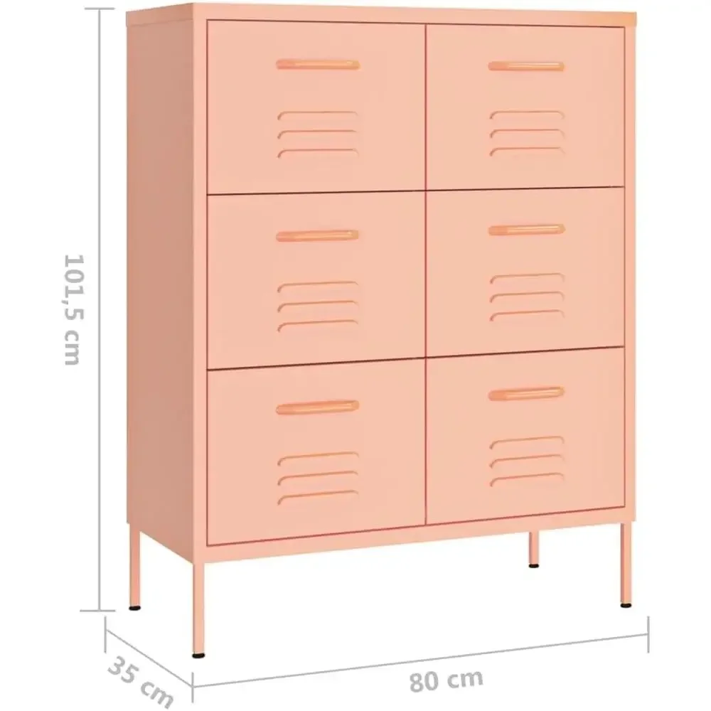 Special OfferMetal Storage Cabinet Oice Cabinet With 6 Ders, Steel Storage Sideboard, Steel 6-Der Storage Cabinet, Pink 31.5x13
