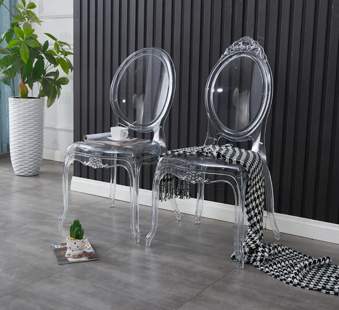 Internet Celebrity Crystal Bamboo Court Chair Plastic Transparent Acrylic Wedding Hall Theme Banquet Hall Wedding Dining Chair