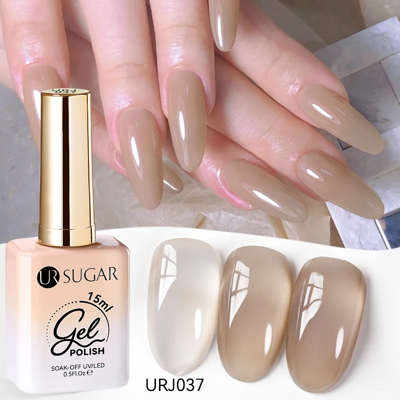 UR SUIKER 15 ml Jelly Gel Nagellak Zwart Rood Roze Kleur Semi Permanente Nail Art Manicure Losweken LED UV Gel nagellak