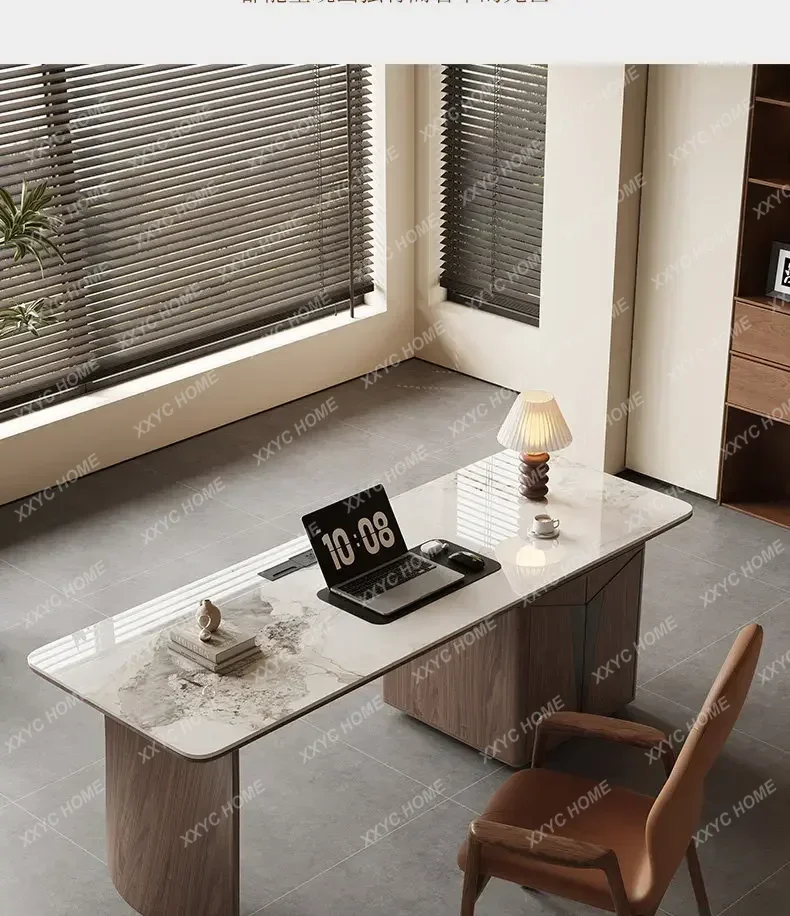 CXDZ  Chinese-style Solid Wood Rock Slab Desk Elegant And Refined Executive Rectangular Luxury Office Desk Space Saving Furnitu
