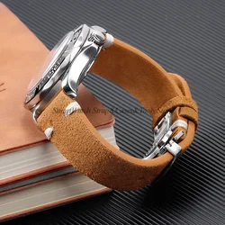 Retro Suede Leather Watch Band Replacement 18mm 20mm 22mm Universal Correa Reloj Quick Release Strap for Smart Watch