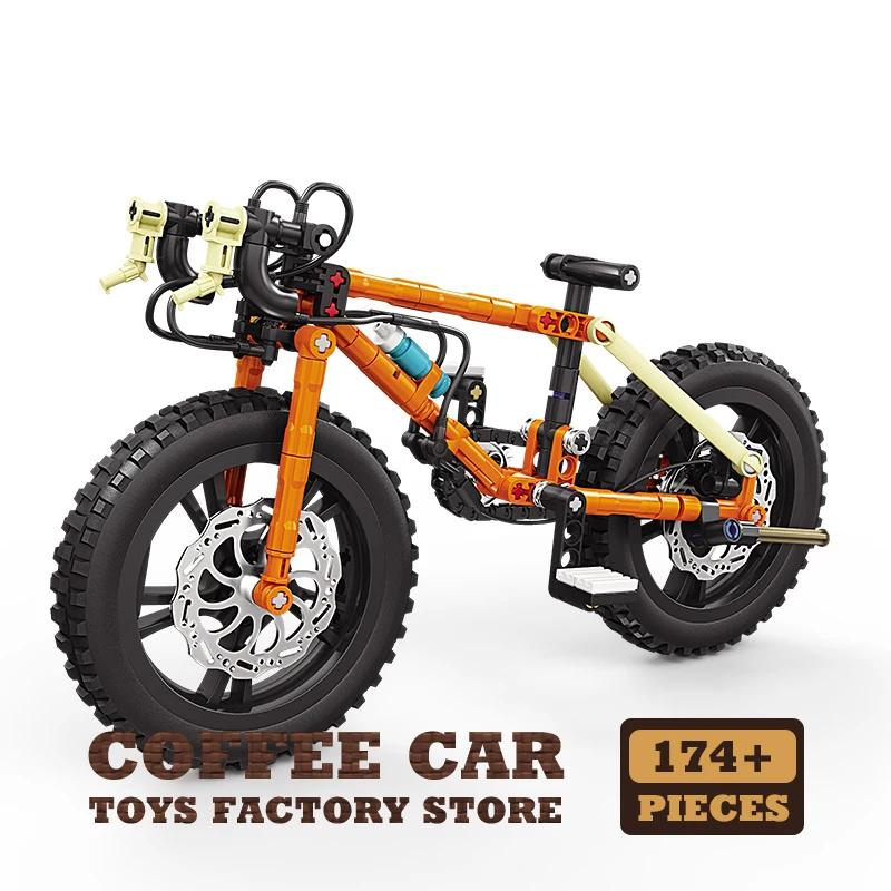 Mechanische Beweging Fiets Bouwstenen Set Mountainbike MOC Bricks Model STEM Speelgoed voor Kinderen & Volwassenen DIY Decor Verjaardagscadeau