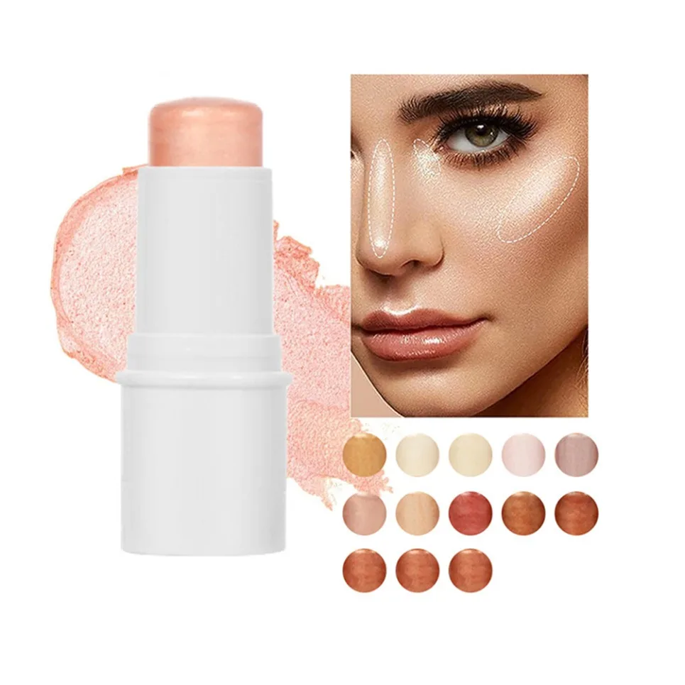 Resaltador de contorno de cara de tubo blanco, maquillaje vegano, etiqueta privada, logotipo personalizado, bronceadores al por mayor