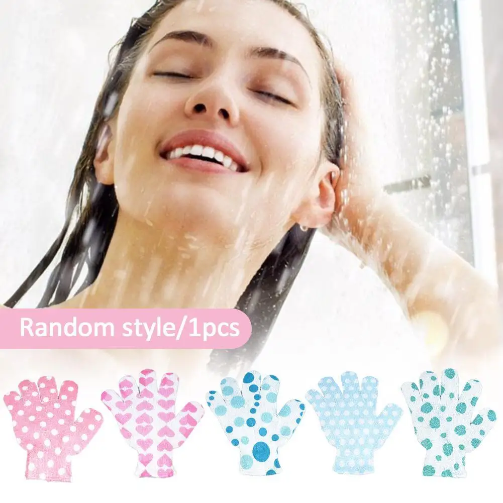 

1pcs Color random Five Fingers Bath Gloves Shower Towel Scrub Body Wash Children Elastic Wipe Back Bathing Gloves Home Supply