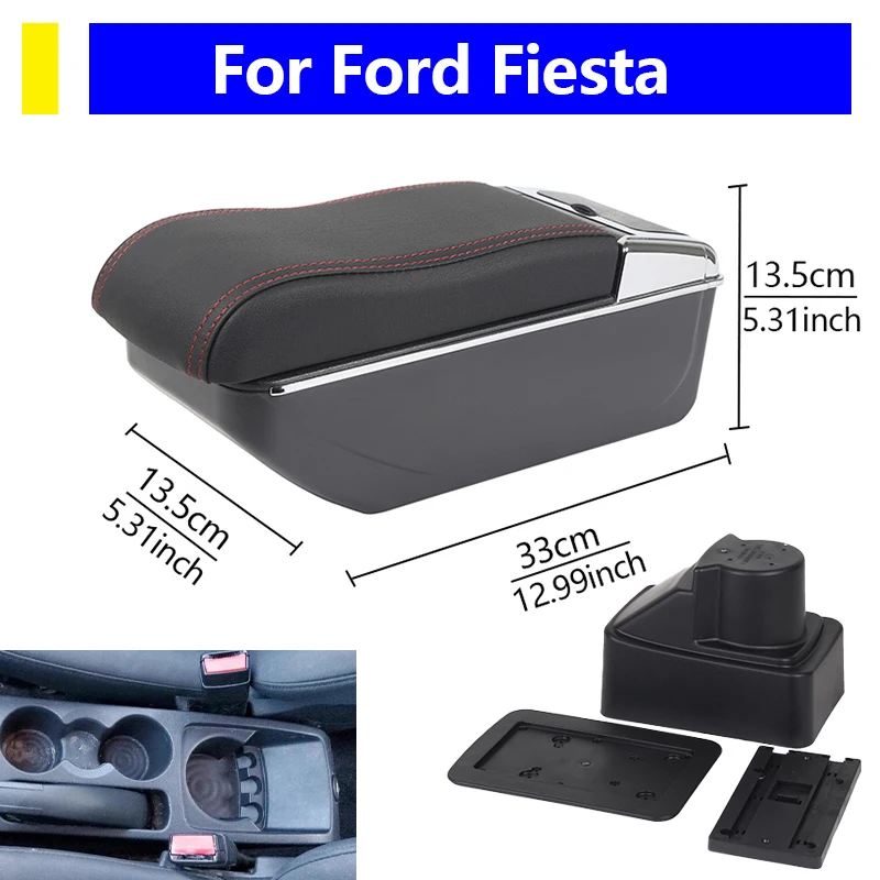 

Автозапчасти для Ford Fiesta 3, ящик для хранения консоли, подлокотник, органайзер для автомобилей, 2011-2018 годы, аксессуары для салона автомобиля