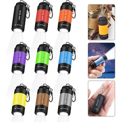 Led Mini Torches Light USB Rechargeable Portable Flashlight Keychain Torch Lamp Waterproof Light Hiking Camping Flashlights