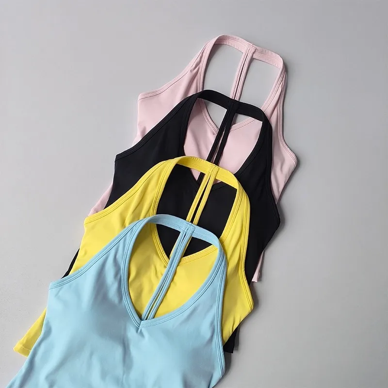 Atmungsaktive Sport-BH-Polster für Damen, Push-up-BH mit hängendem Hals, sexy Sport-Weste mit offenem Rücken, Yoga-Tanktop, Fitness- und Trainings-Top für das Gym – Detail 20