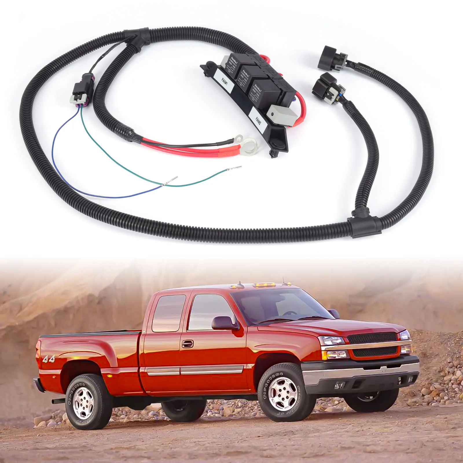 Automotive Accessories Suitable for Chevrolet Silverado GMC dual fan modified wiring harness 674-00923