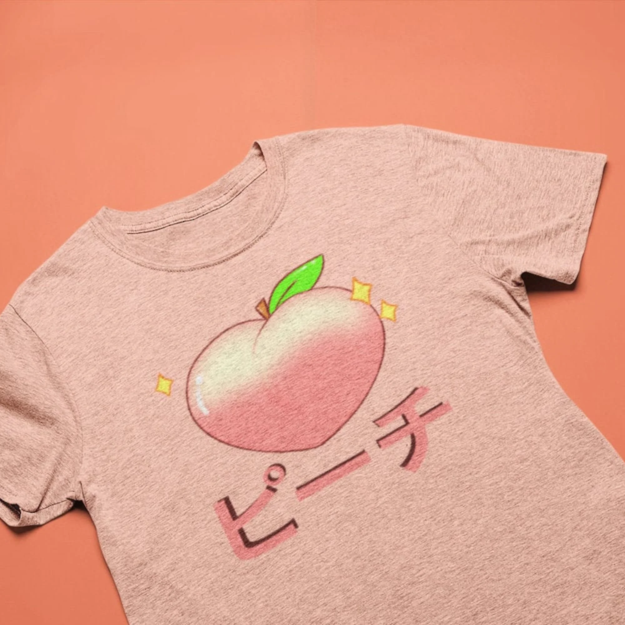 Peach T Shirtz Shirt Peachy Colorful Tees Tops Trending Japanese Kanji Katakana