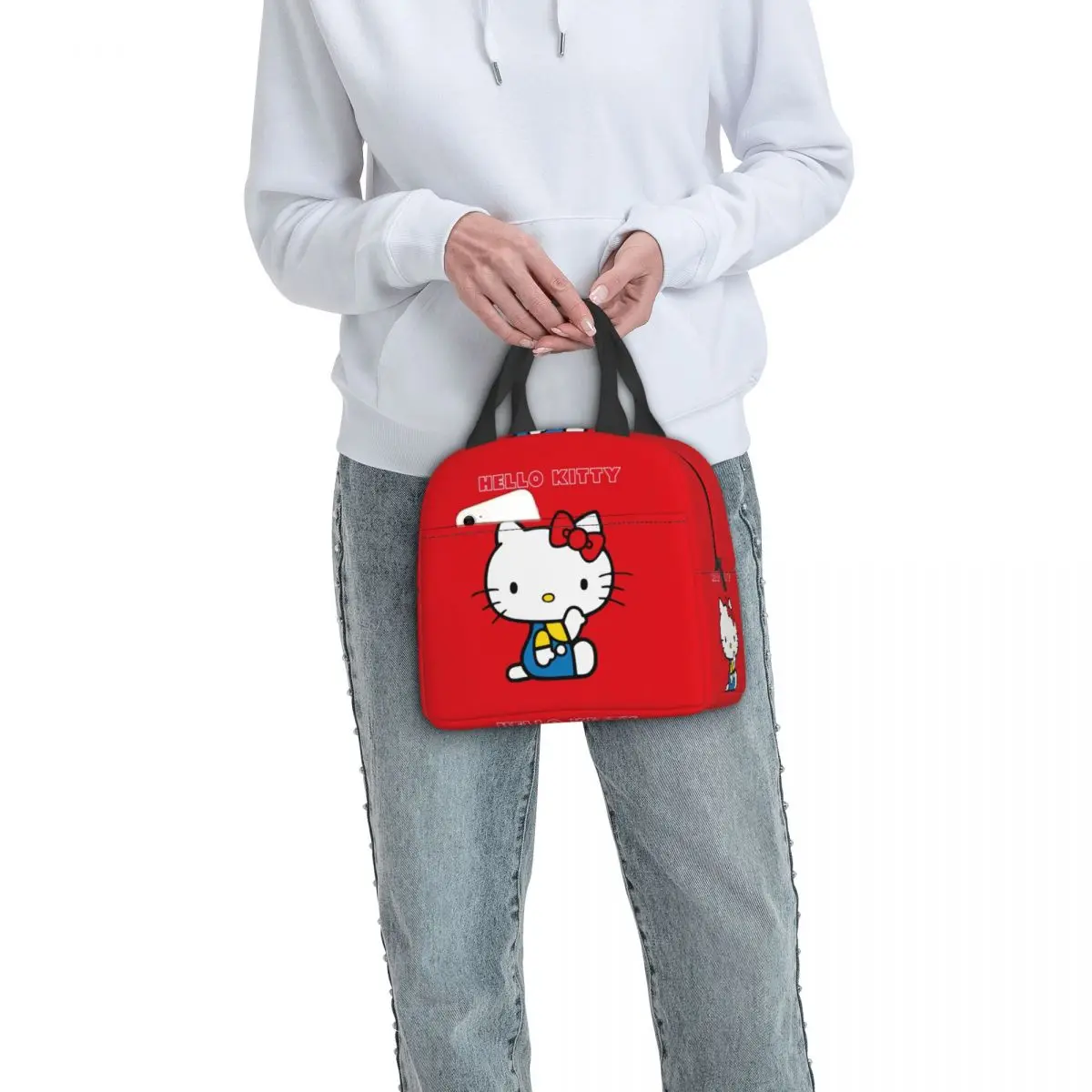 Изолированная сумка для обеда Kitty Anime Manga Cat для женщин, водонепроницаемый холодильник, термобокс для обеда, офисный пикник, путешествия