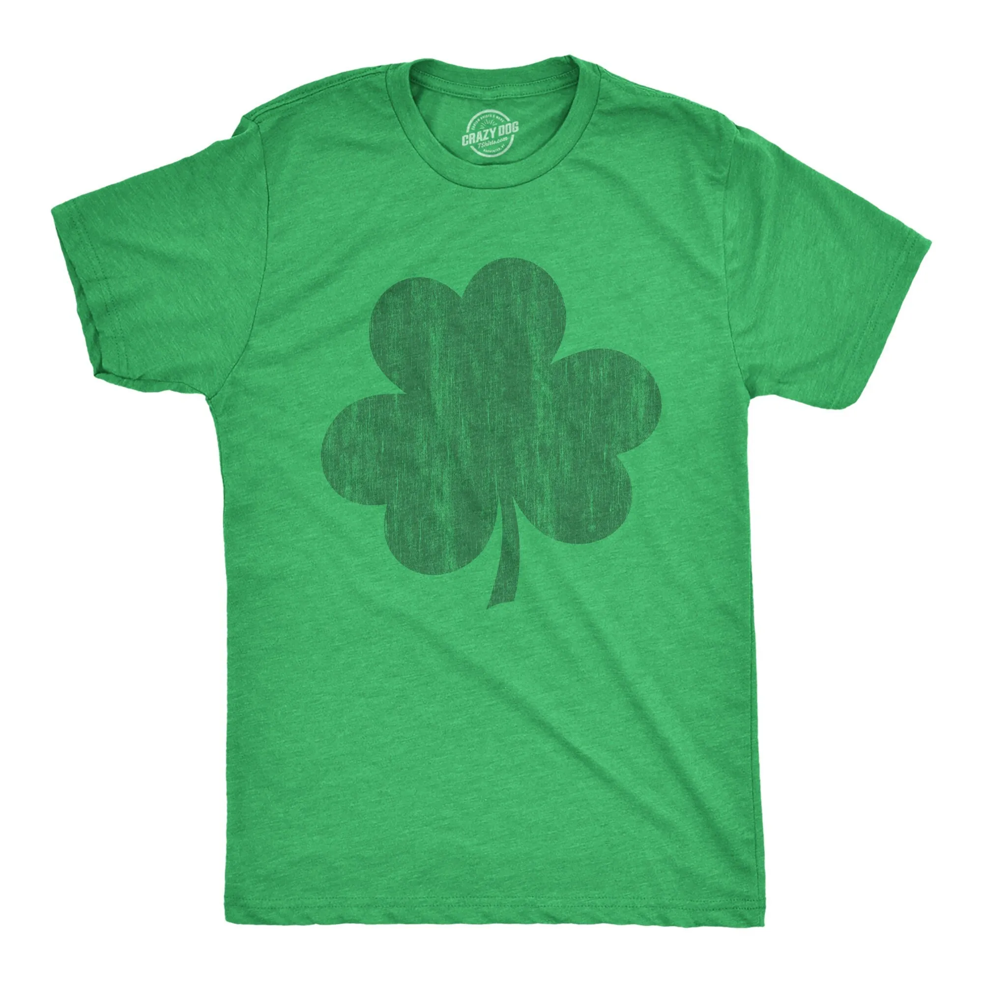 Distressed Clover Four Leaf T Shirt Lucky Irish Ireland Drinking Top Men Offensive Shamrock