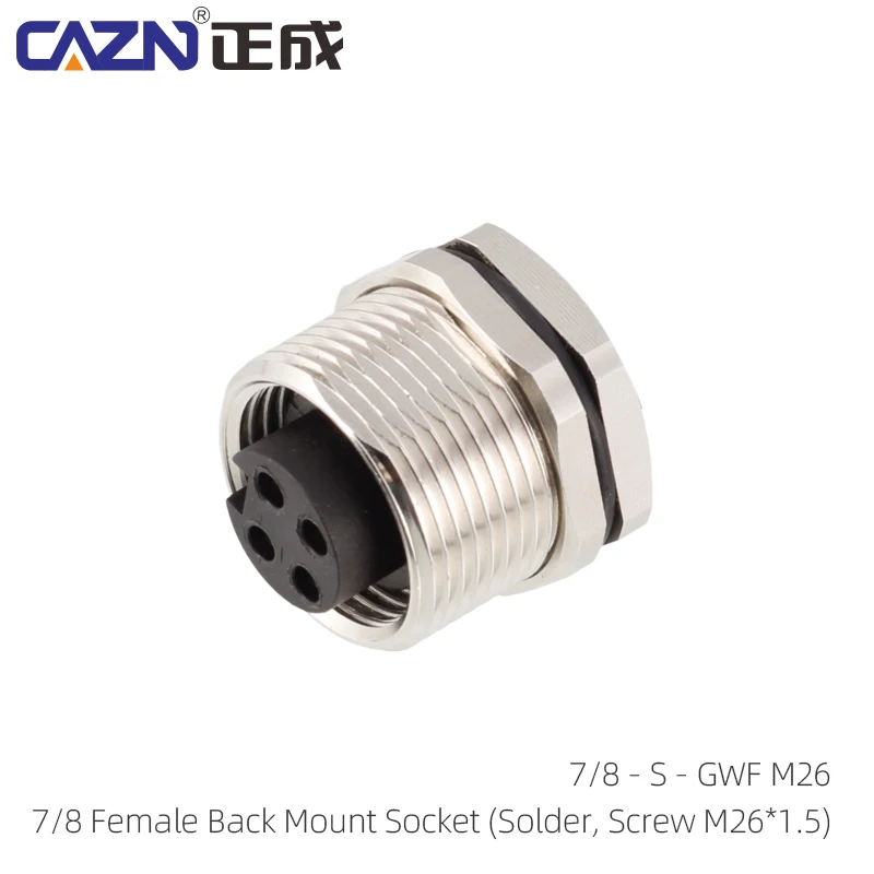 Sensor Automotive 7/8 Solder Front&Back Mount Socket Male and Female Waterproof IP67 PG13.5 300V Circular Adapter Connectors