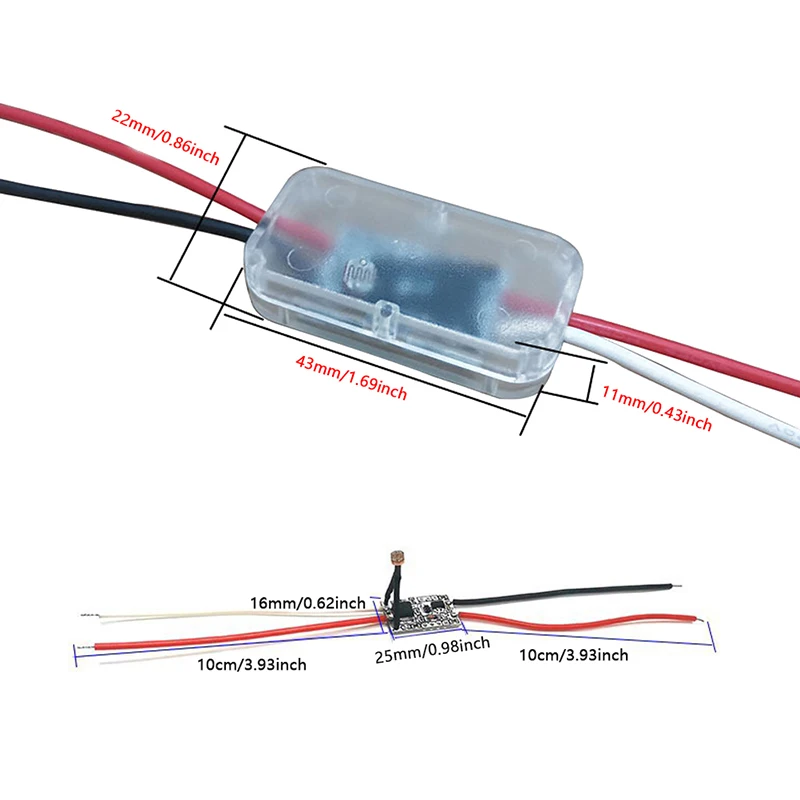 Light Sensor Switch Only Work In Night Automatic Auto on Off Photocell Street Light Switch DC 3.7V 5V 12V 24V 5A