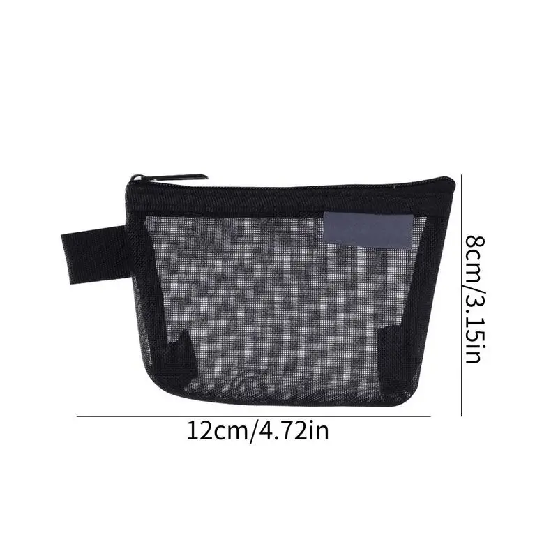 Bolsa Triangular de malla para almacenamiento de joyas, Mini bolsa de nailon para monedas, tarjetas de crédito, compras, Oficina saliente