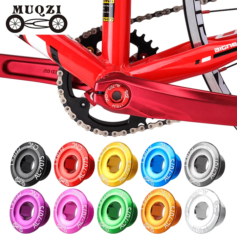 MUQZI Crank Arm Fixing Bolt MTB Bike M18 Crank Cover Screw Aluminum Alloy Crankset Cap