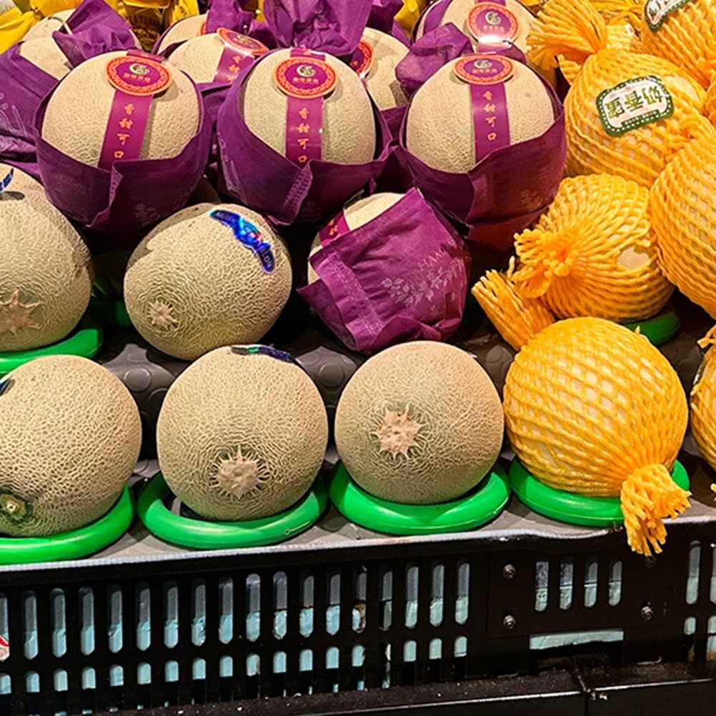 12 قطعة حلقة عرض الفواكه متعددة الأغراض حامل البطيخ البلاستيكي حامل دائرة للفواكه كشك الفاكهة قاعدة عرض مستديرة غير قابلة للانزلاق