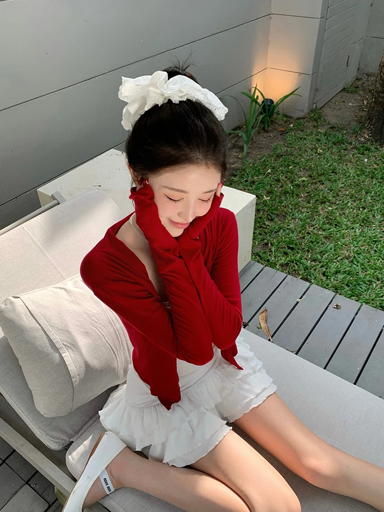 

Lightweight Knitted Open Cardigan Lazy Sle oulder Drop Outerwear Spring Summer New Arrival Women's Slim Fit Long Sve V...