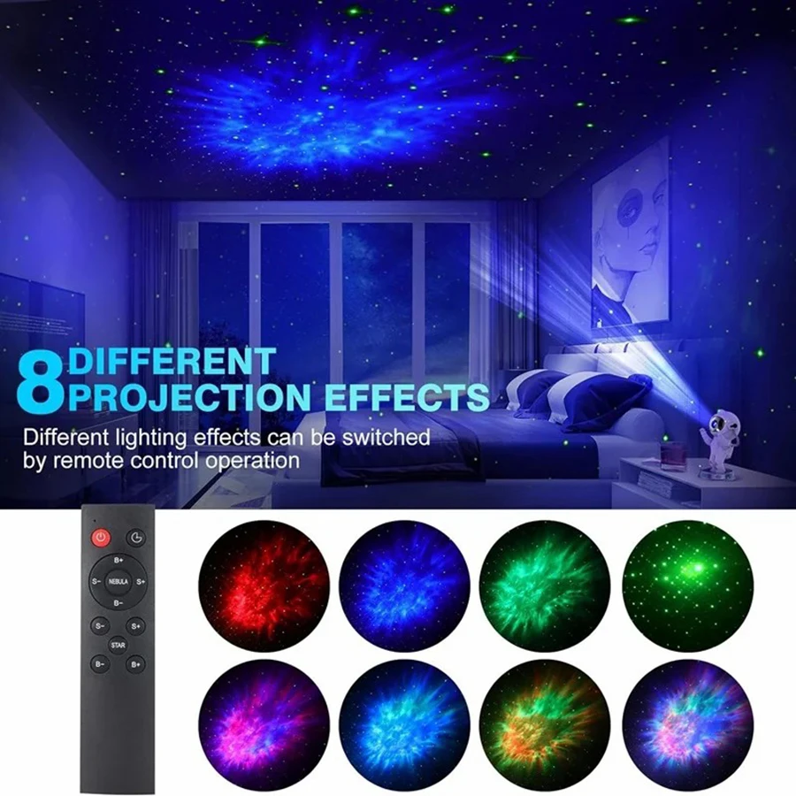 Astronaut Galaxy Projector with 8 Nebula Effects Star Projector Galaxy Night Light with Timer and Remote Space Buddy for Gift