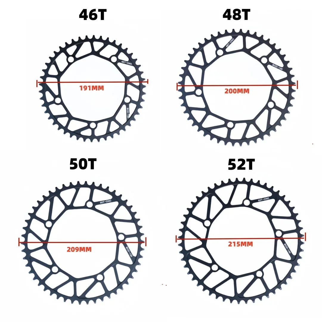 GUSTAVO 130BCD Ultraleichtes Fahrradkettenblatt Narrow Wide Stars 46/48/50/52T Kettenrad für Rennrad und Faltrad – Detail 2