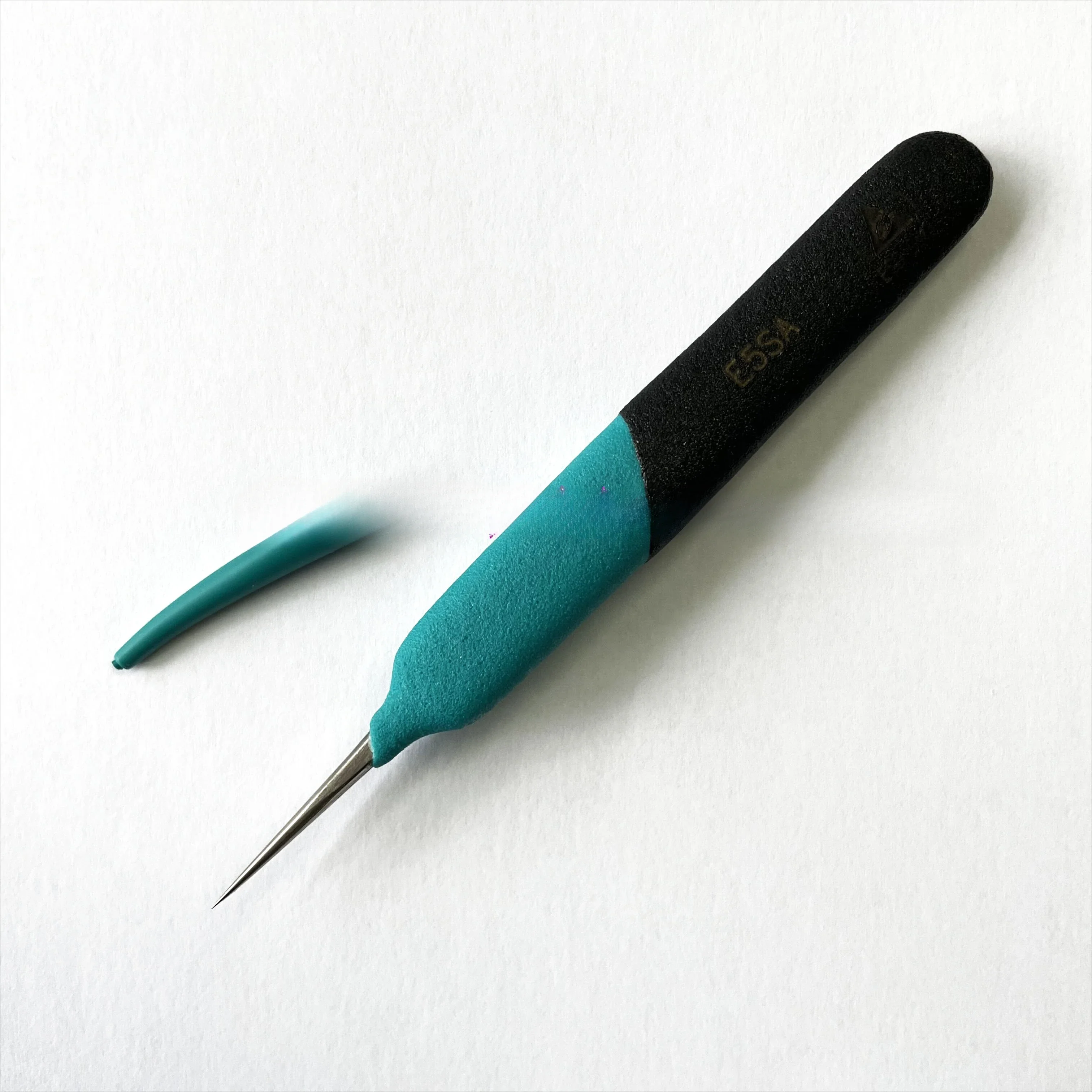 E5SA Tweezers Tip 0.2mm Stainless Steel High Temperature Resistant ESD Anti-static Plastic Handle Non-slip