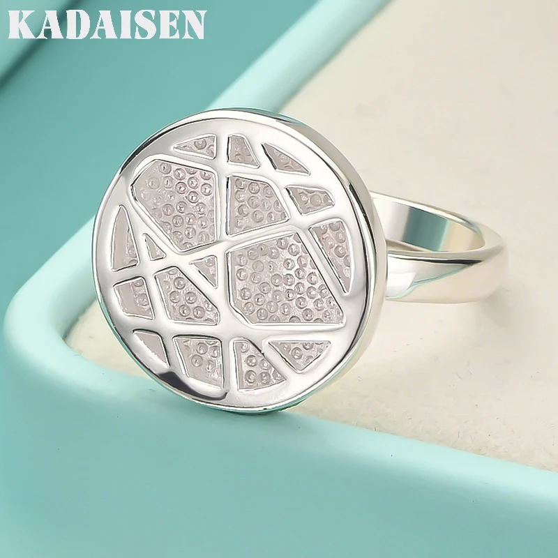 925 Sterling Silver Round 7-10# Ring For Women Fashion Wedding Engagement Party Charm Jewelry