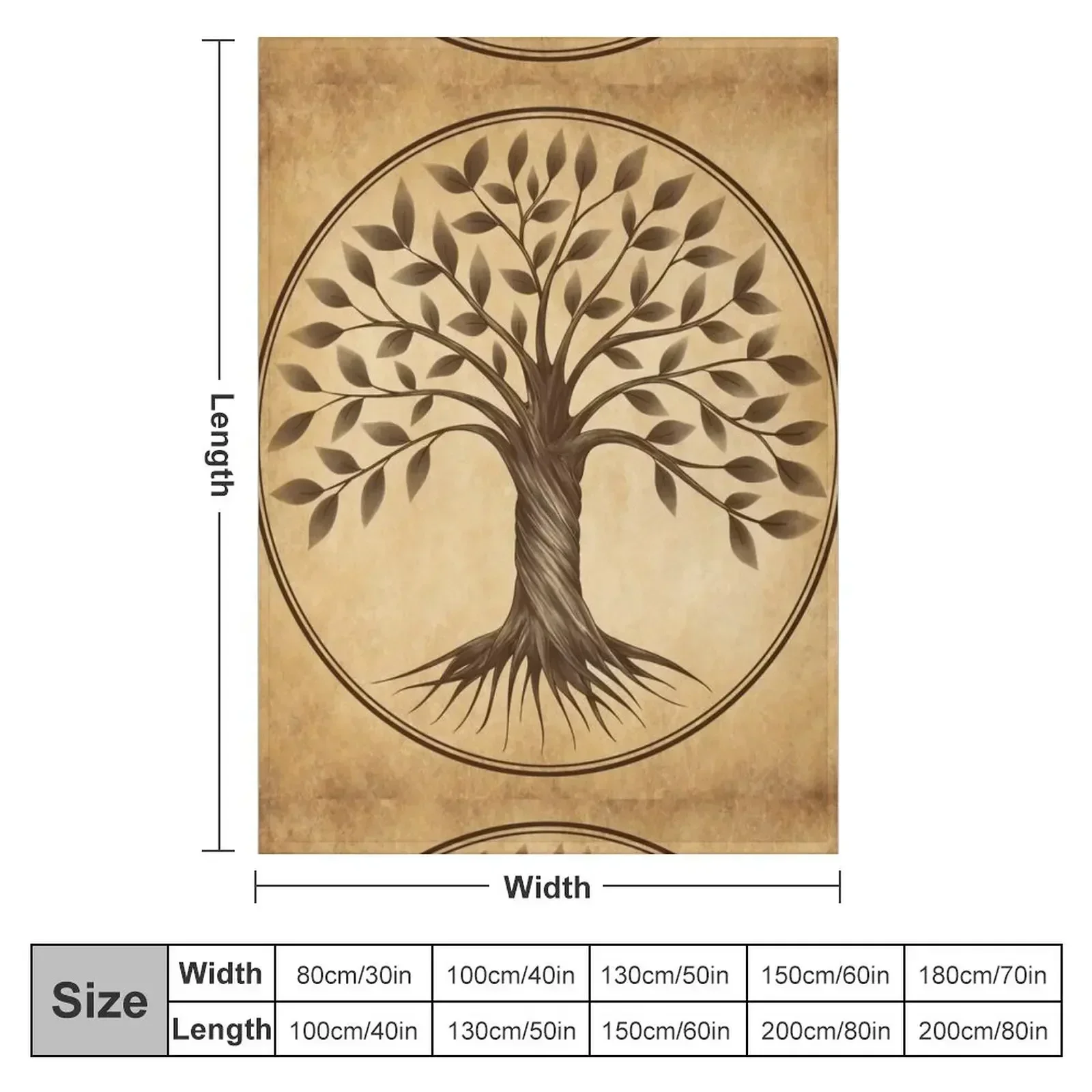 Tree of Life (Vintage Style) Throw Blanket Cute Picnic for babies For Baby Blankets