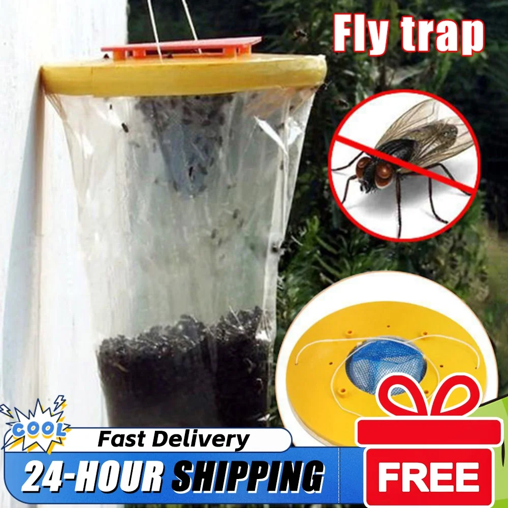 Fly Trap Disposable Insect Fly Attract Catcher Bag Hanging Flycatcher Bag with Bait for Parks/Canteens/Restaurants/Farms Outdoor