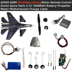 Brushless RC Plane Aircraft Parts, QF009, Q009, EPP, 3D, 6D, Controle remoto, 3.7V, 1000mAh Bateria, Hélice, Motor, Receptor, USB