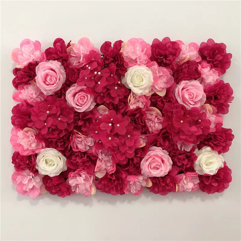 Roze Zijde Roos Bloem Muur Kunstbloem Achtergrond Paneel voor Bruiloft Baby Douche Verjaardag Thuis Feestdecoratie Kamer Decor - afbeelding 1