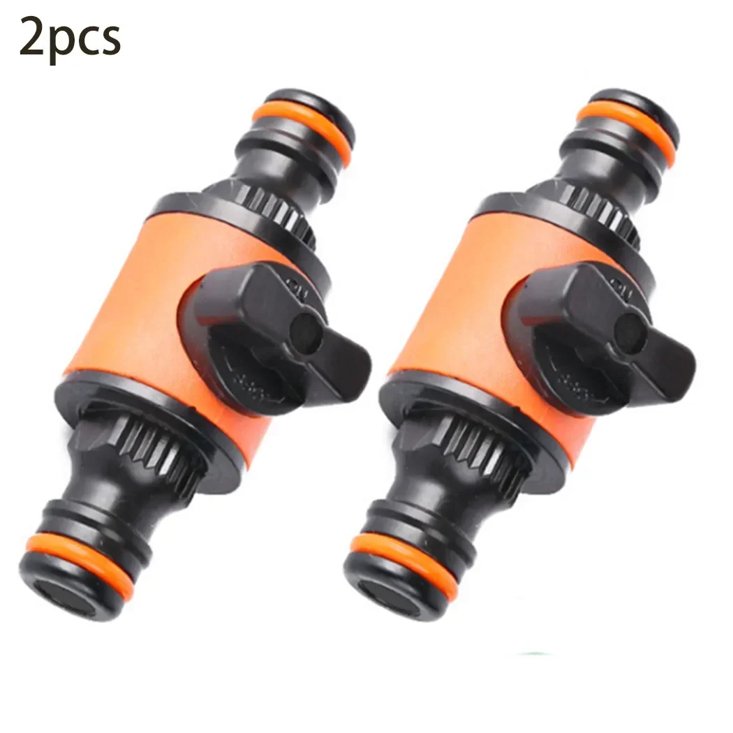 2PC Garden Hose Pipe In-line Faucet Tap Shut Off Valve Fitting Watering Irrigation Connector 1/2 3/8 1/4 Inch Quick Coupler