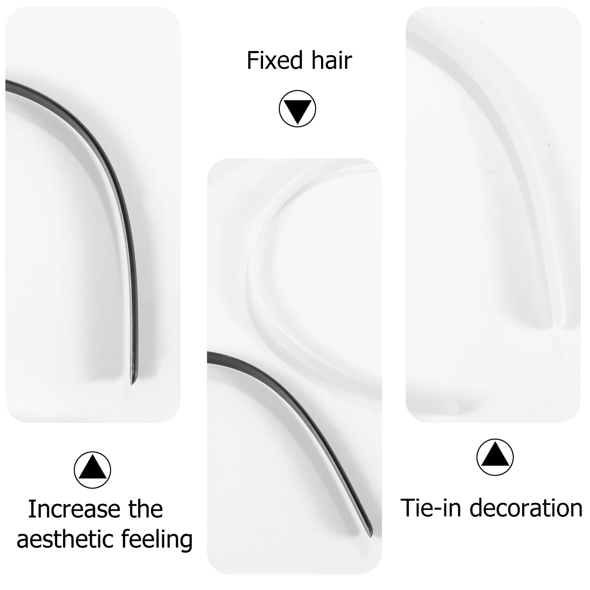 

20pcs Plastic Hoops Unisex Thicken Headbands for Women Men Long Hair Stylish Durable Hair Accessories