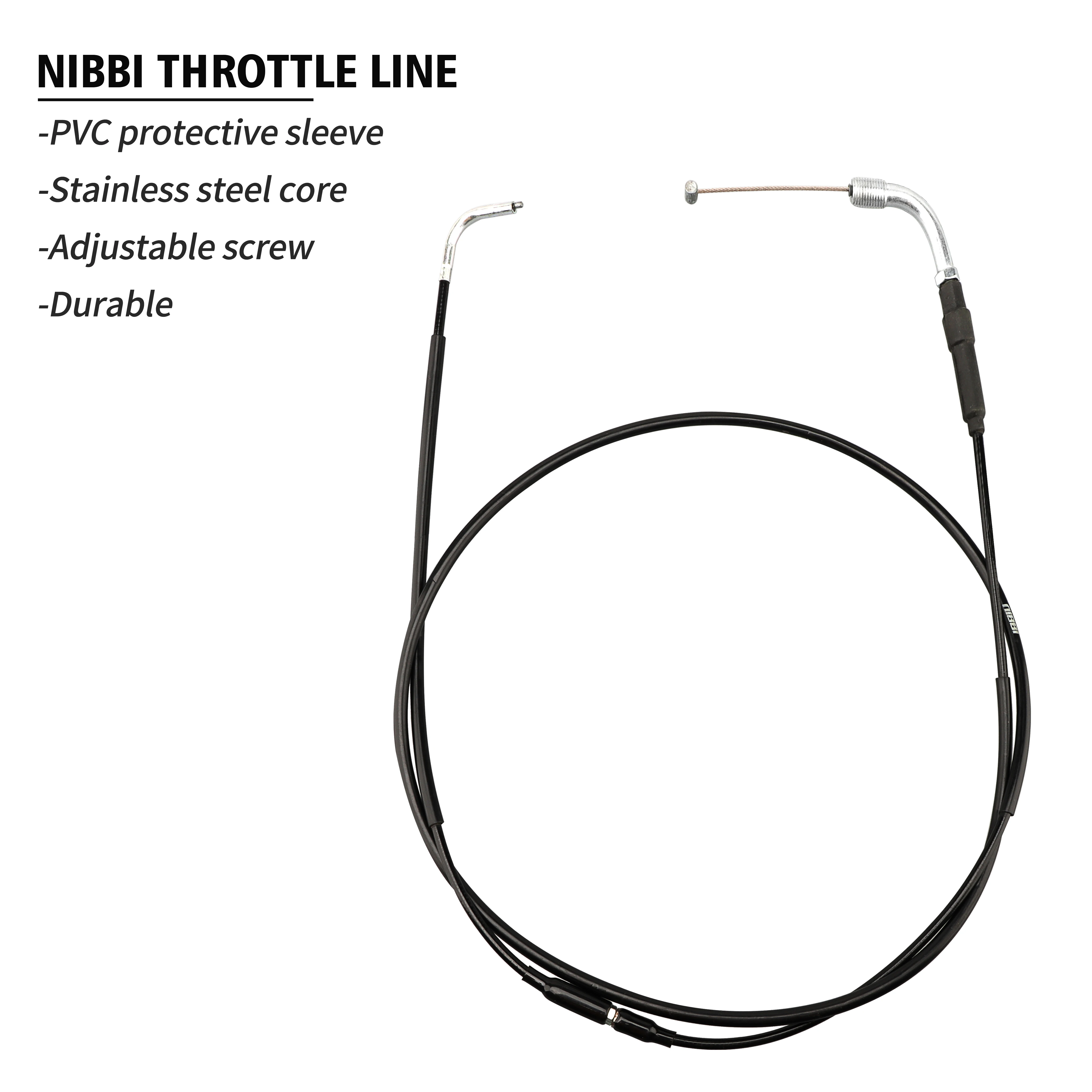 NIBBI Throttle Cable 180cm Universal Motorcycle Accelerator Gas Throttle Carburetor Choke Cable for GY6 Engine Scooter Pitbike