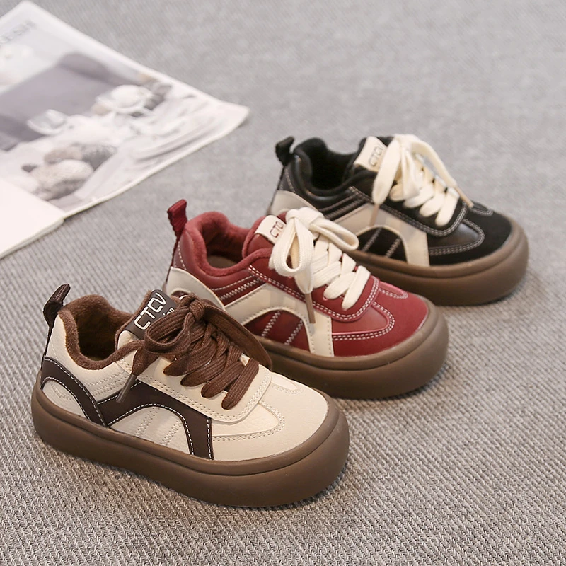 

Children Running Shoes Suede Warm Kids Casual Shoes Soft Bottom Comfortable 2025 Winter New Boys Girls Sports Shoes Toes Capped