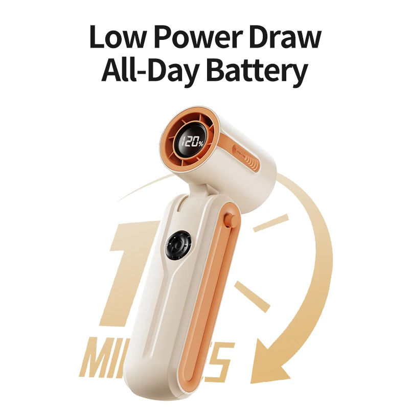 Summer essential high-power folding small fan, mini handheld USB rechargeable, strong wind long battery life portable