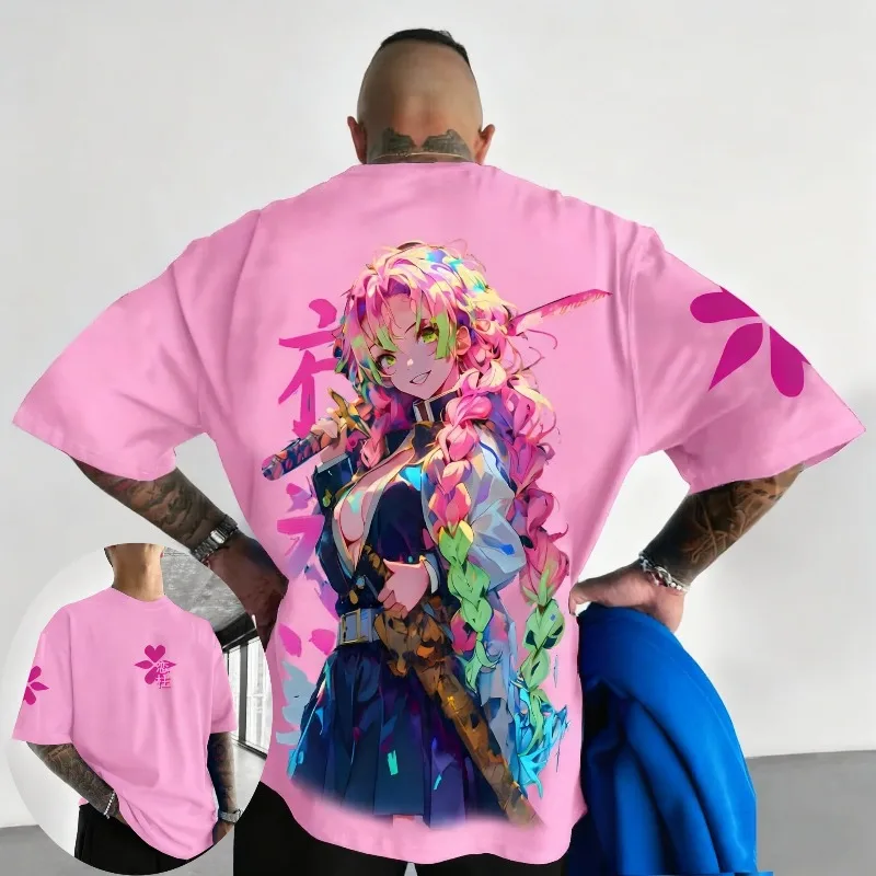 Demon Slayer Herren- und Damen-T-Shirt Tengen Uzui Sommer Neues Anime-Design Sense Tee Frühling Jungen Kurzarm-Eltern-Kind-Kleidung