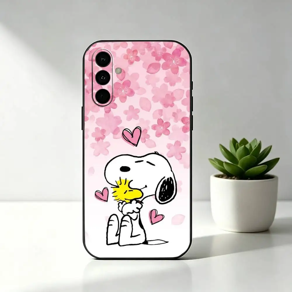 C-Cute S-Snoopys Phone Case Black Silicone Soft For Samsung Galaxy A73,A72,A71,A70,A53,A52,A51 view 6