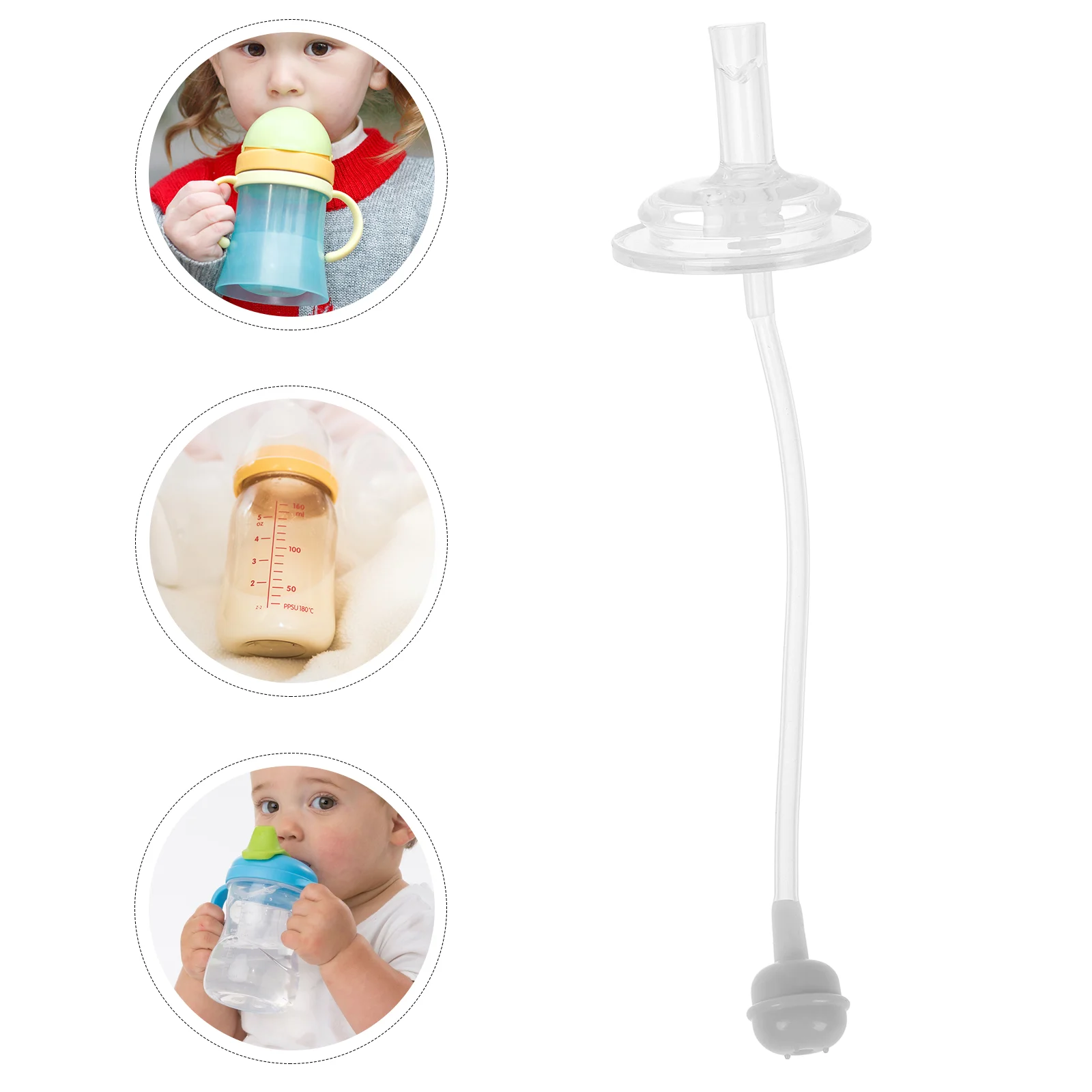 

Straws Wide Mouth Sucking Replacement Jumbo for Smoothies Baby Bottle with Transparent Drinking