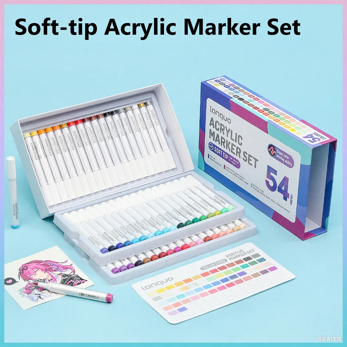New Direct liquid 36/54/72 colors Acrylic Paint Pens Marker Artist Rock Painting Glass Ceramic Fabric DIY Card Art suppliers