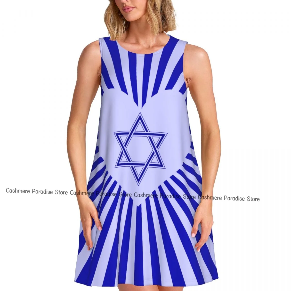 Robes d'été pour femmes, t-shirt de plage, sans manches, drapeau isréal, décontracté, ample, débardeur, 2025