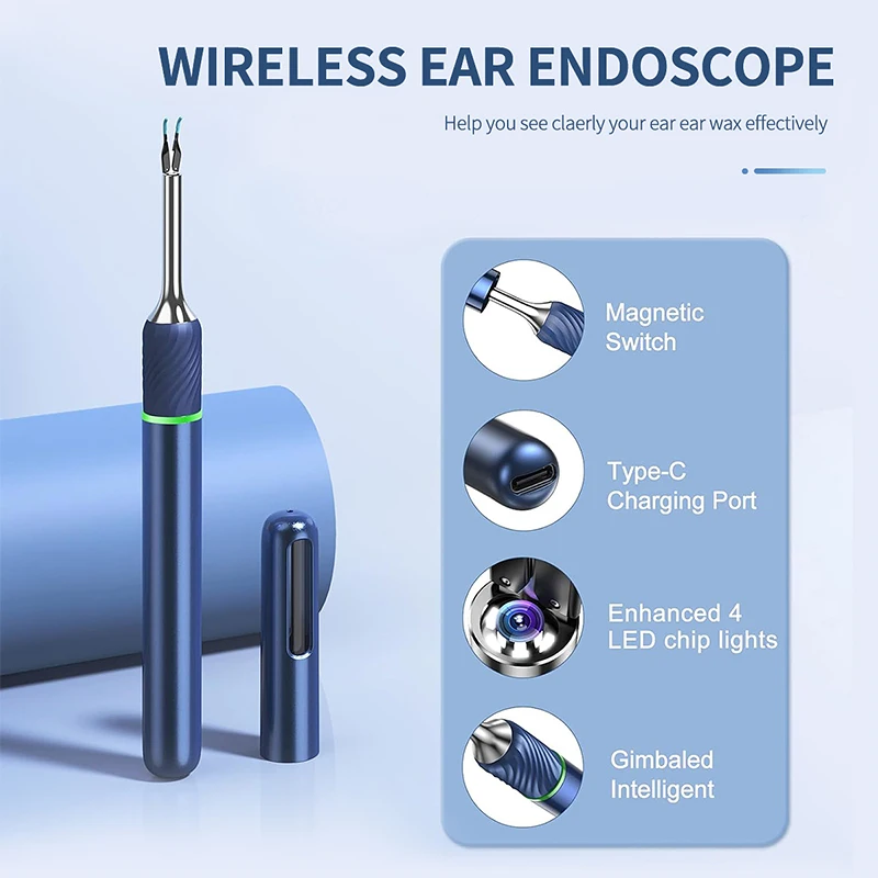 

Wireless WiFi Ear Pick Otoscope Camera Borescope Luminous Ear Wax Cleaning Teeth Oral Inspection Health Care Ear Cleaner Storage