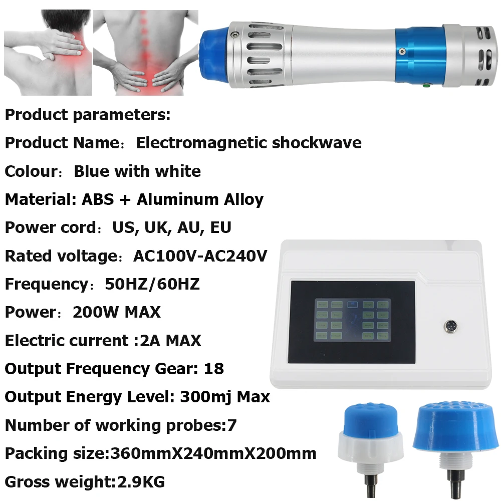 آلة علاج بالمستخدم جديدة 2023 300MJ مموجة الصدمة المهنية مدلك فعال ED علاج الأطراف الإغاثة تدليك الألم بندقية