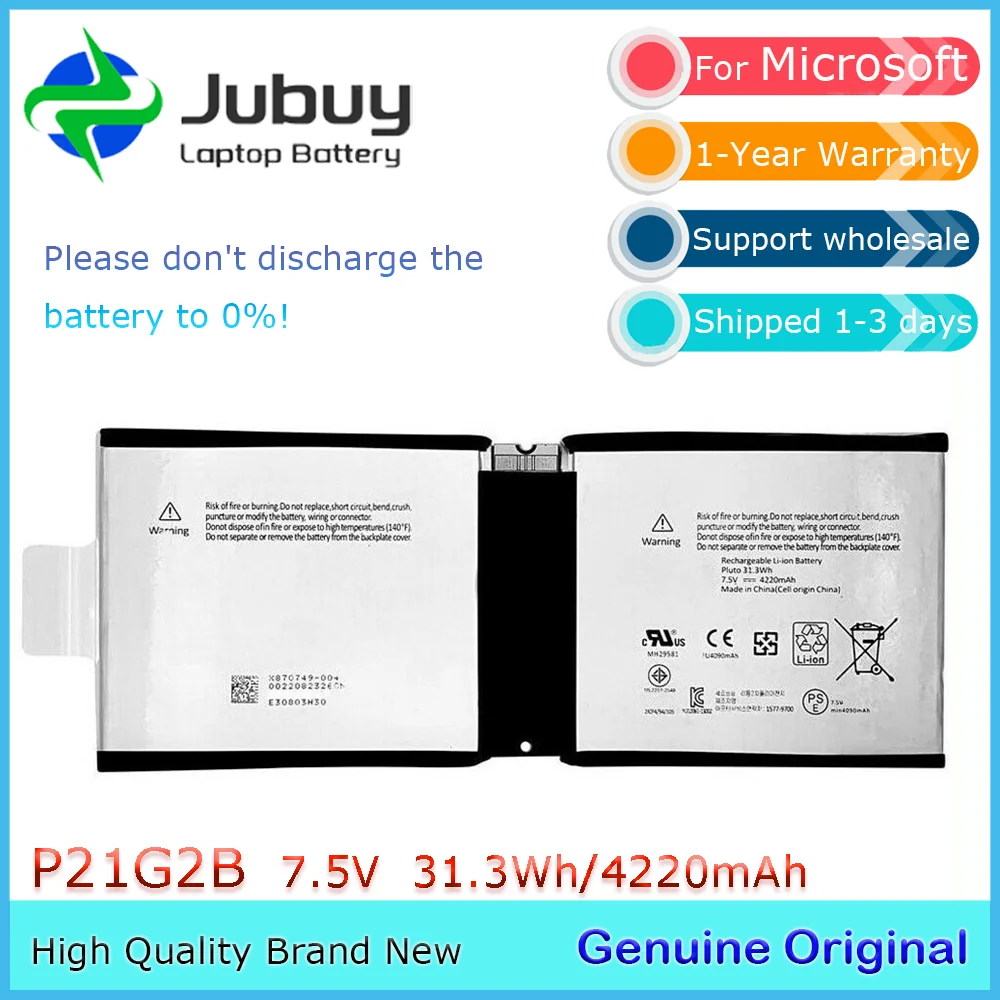 P21G2B 7.5V 31.3Wh Original Laptop Battery for Microsoft Surface 2 RT 1572 Pluto X870749-004