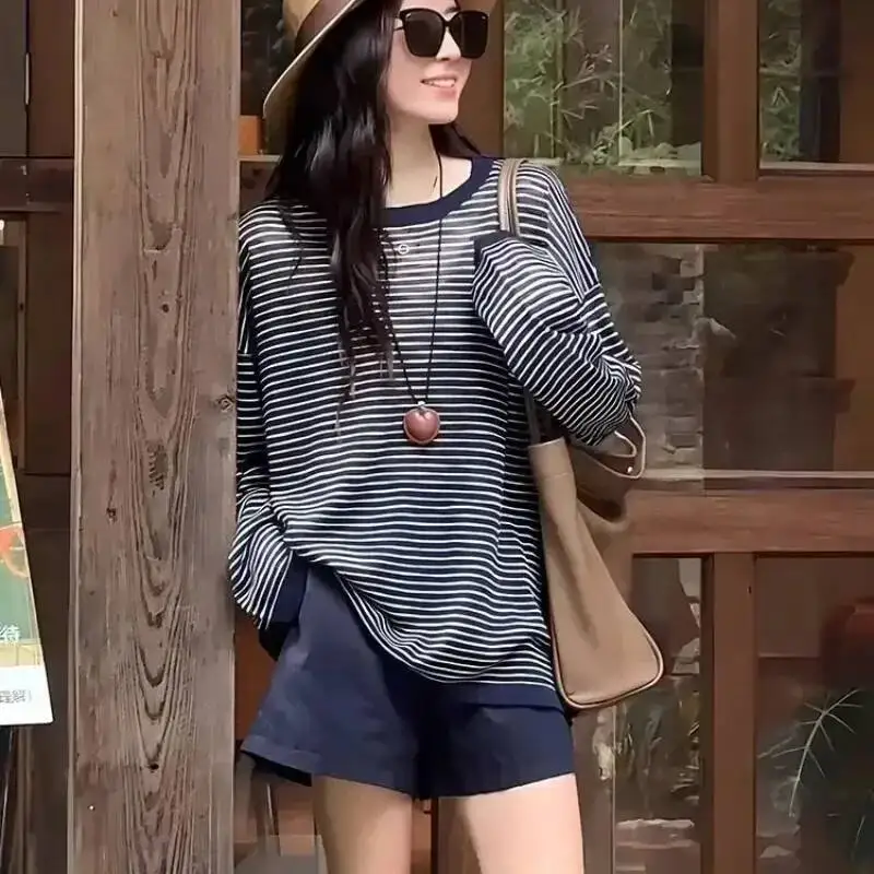 소매가 있는 풀오버 한국 스타일 여성 긴팔 티셔츠 의류 패션 인기 의류 저렴한 트렌디 탑 여성용