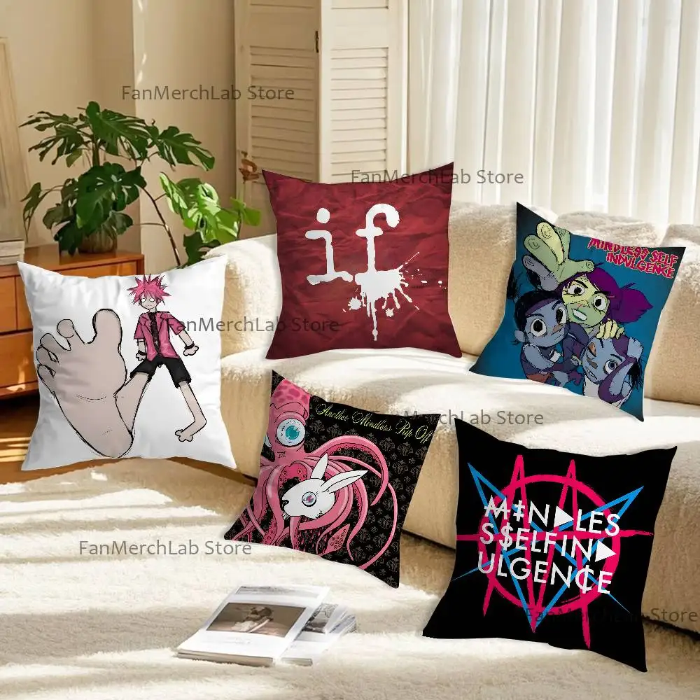 

M-Mindless Band Self I-Indulgence Pillow Case For Sofa Decor Car Office Room Printing Cushion Cover Decorations and Protector