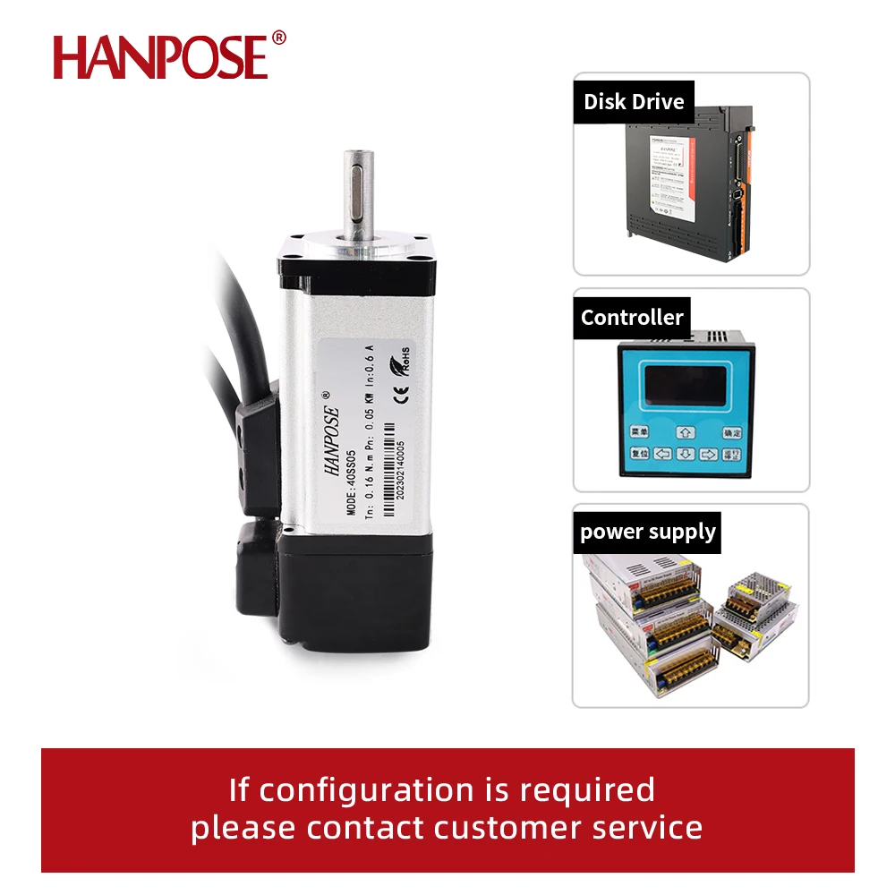 HANPOSE 40SS10 servo motor drive kit 100w +ASD210 drive 1.0A Rated Torque 0.32N.m High Accuracy ac servo motor 0.1kw