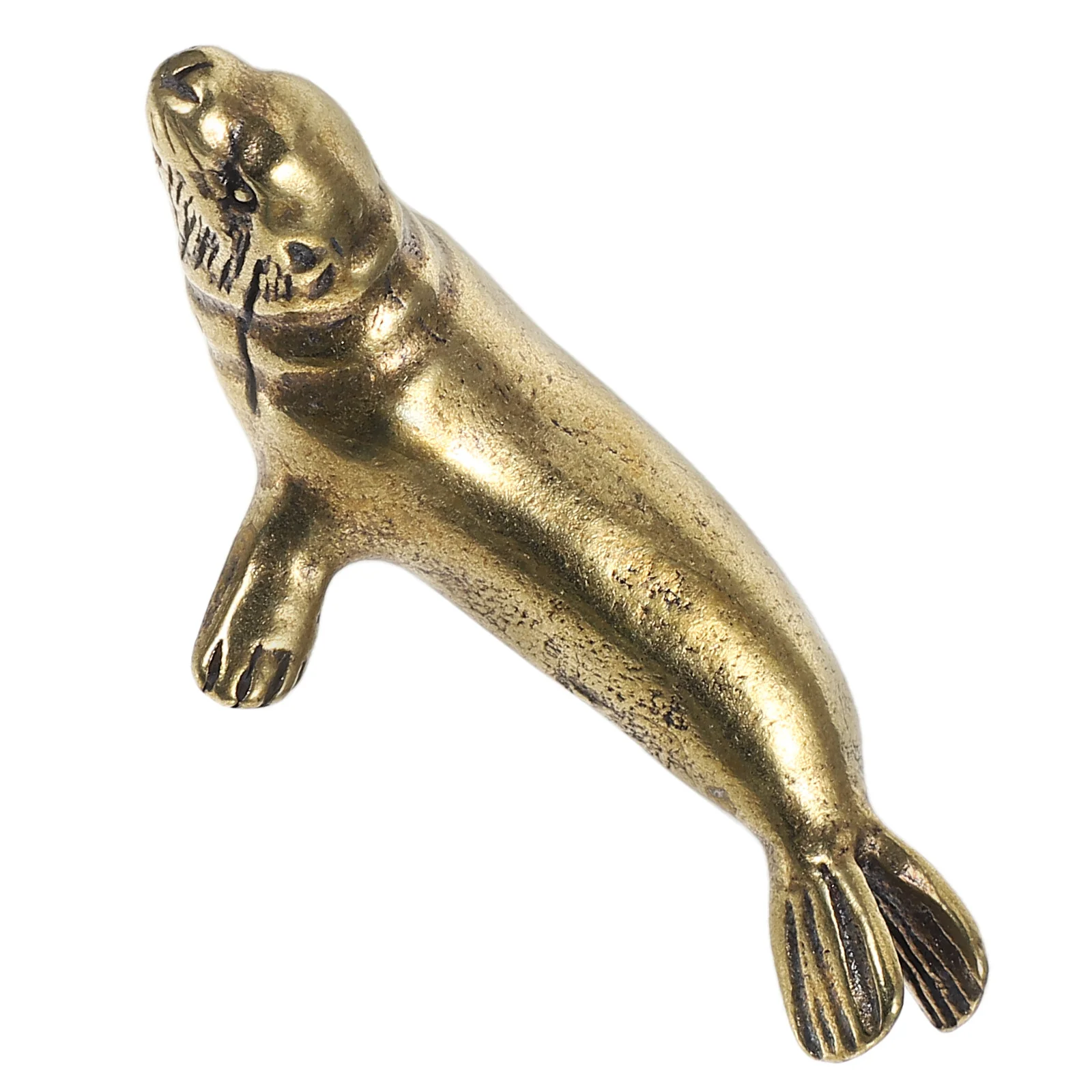 

Vintage Brass Seal Statue Miniature Ocean Animal Sculpture for Desk Shelves Decor Retro Ornament Compact Home
