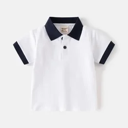HoneyCherry Summer Boys POLO Shirt Children's Short-sleeved T-shirt Baby Color Collision Lapel Tops Boys Clothes
