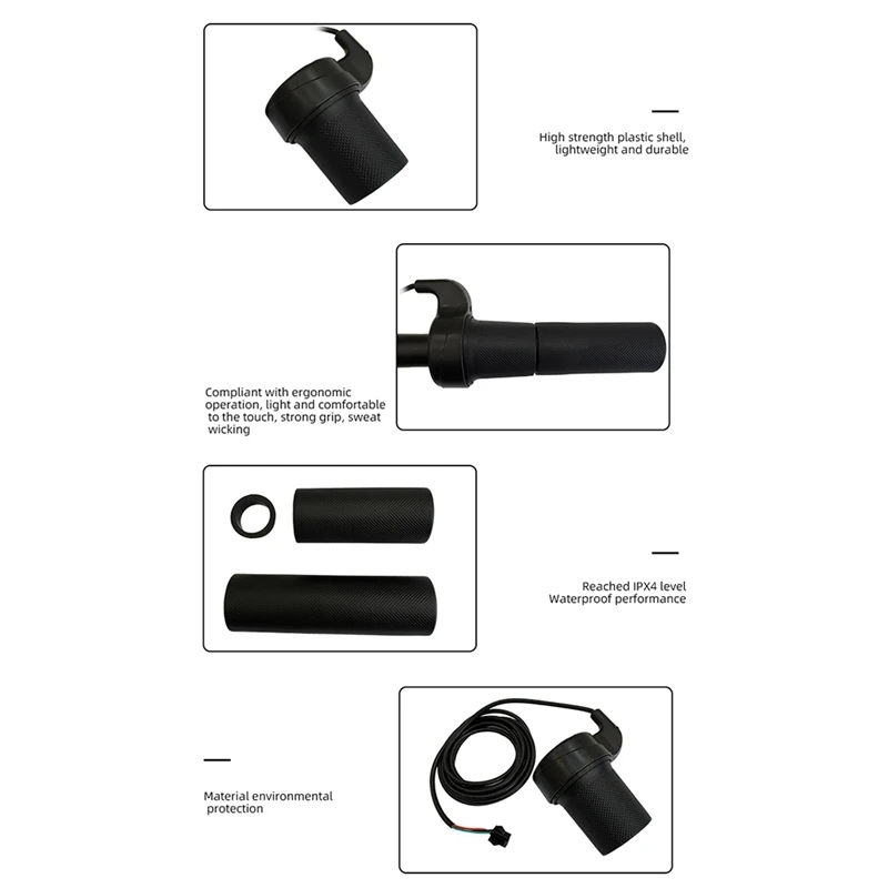 

【A99P】Electric Bike Throttle Grip Kit Half Handlebar Turn Accelerator Handlebar for Electric Scooter