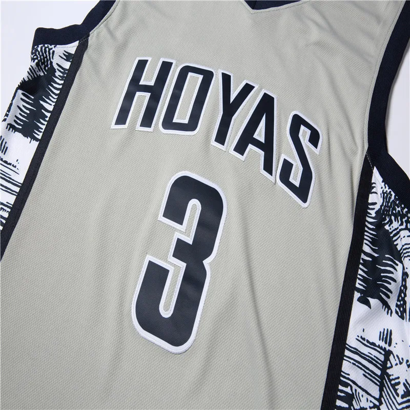 Iverson #3 Georgetown Hoyas College Basketball Jersey Hiphop Retro Jersey Throwback Helemaal Gestikt