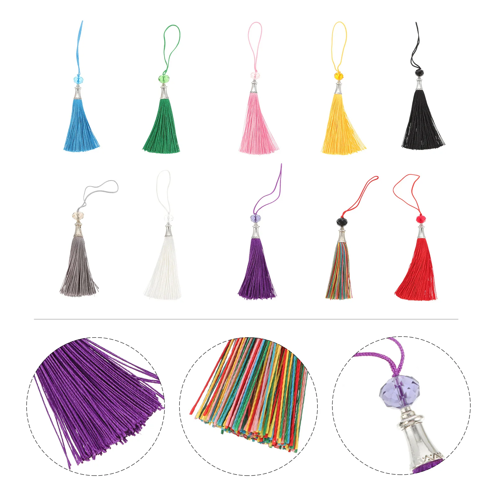 

20pcs Tassel Keychain For Bag Wallet Backpack Polyester Craft Pendant Tassel Diy Clothing Curtain Decoration Handicraft